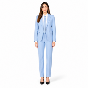 08 corporate womens light blue suit
